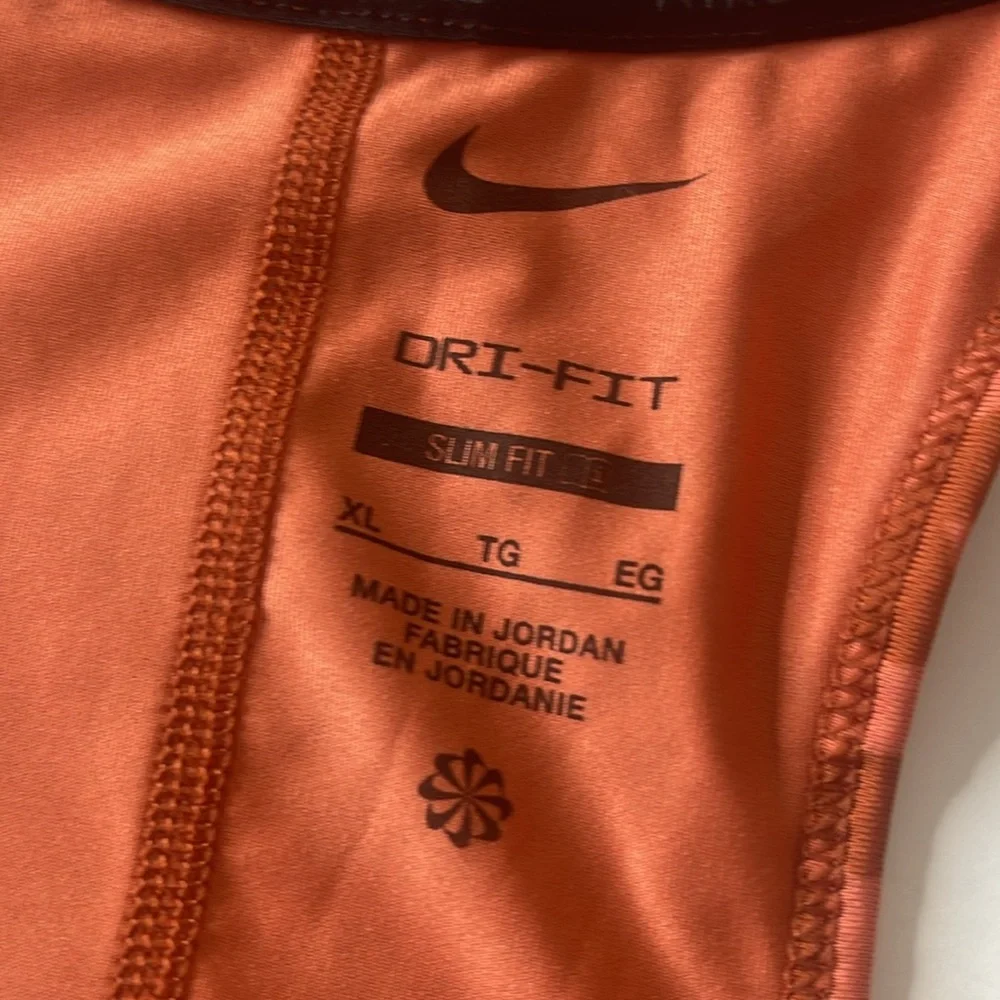 Nike Dri-Fit One Leopard Print Cropped Tank Top Orange XL